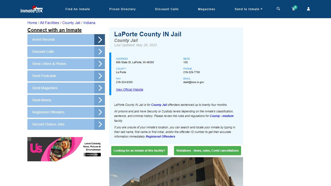 LaPorte County IN Jail - Inmate Locator - LaPorte, IN
